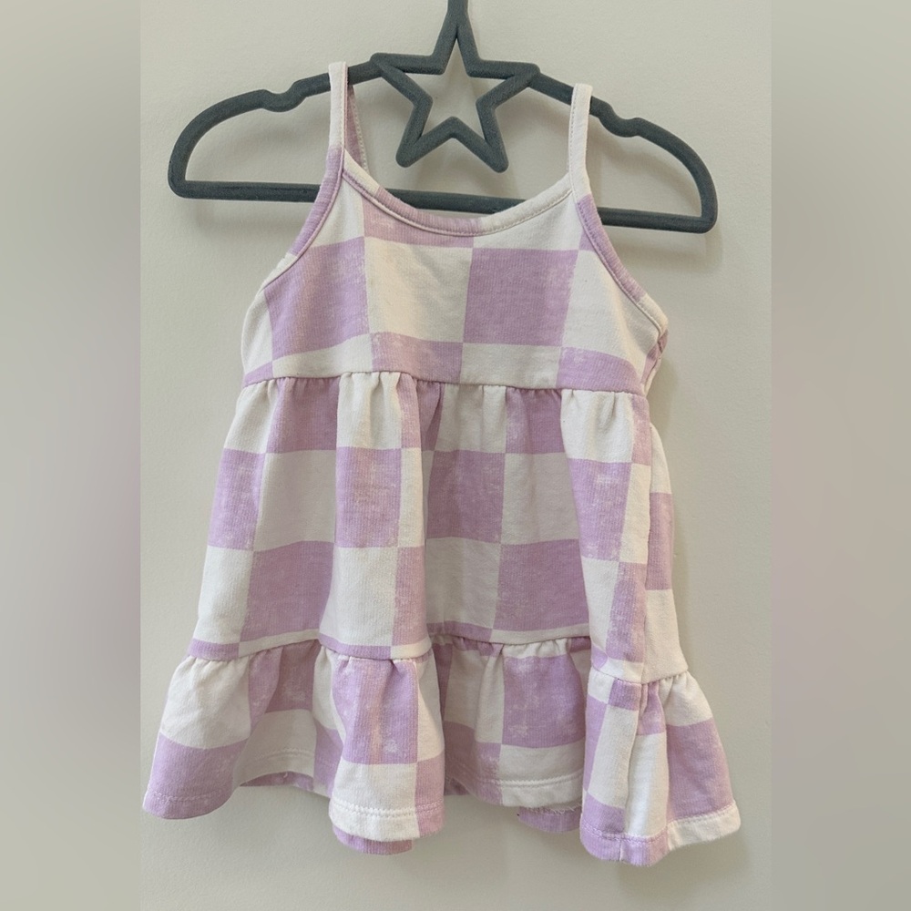 12M Girl-  Purple Checkered dress